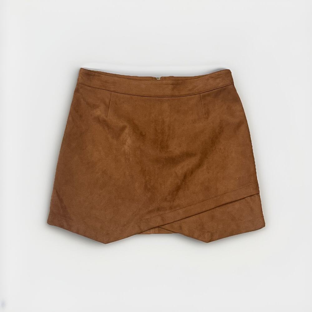 Steve Madden Faux Suede Mini Skirt — Size 10 — New, Never Worn Brown